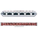 Dreamtime Crystal DC 77730 Rondelle Spacer Bars 5 Hole Dark Red Coral/Silver
